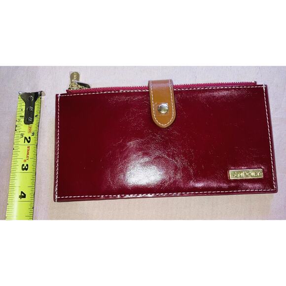 ANDOILT Womens Genuine Leather Cowhide RED Wallet RFID Blocking Bifold Design - Picture 13 of 14